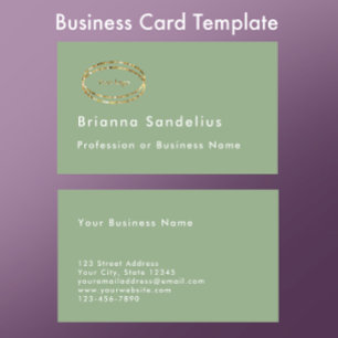 Modern Minimalist Sage Green Logo Professional Business Card