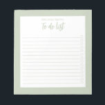 Modern Minimalist Sage Green To Do List Notepad<br><div class="desc">Modern Minimalist Sage Green To Do List Notepad. Create your own personalised checklist for daily tasks.</div>