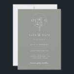 Modern Minimalist Sage Green Wedding Monogram  Save The Date<br><div class="desc">Modern Minimalist Sage Green Wedding Monogram QR code Save the Date - A lovely, simple, modern Save the Date with the monogram of the Bride and Groom and QR code. Our template makes it so easy for you to customise your Save the Date. Sage Green background can easily be changed...</div>