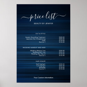 Modern Minimalist Salon Price List Sign for Beauty