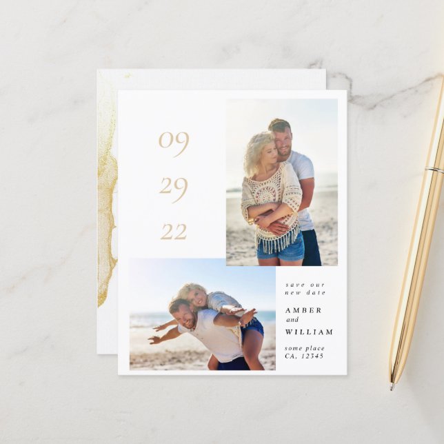 Modern minimalist save the date card (Front/Back In Situ)
