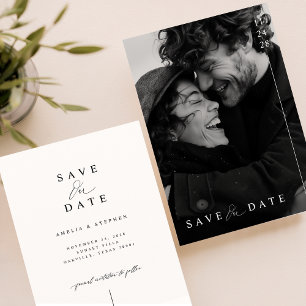 Modern Minimalist Save the Date Invitation