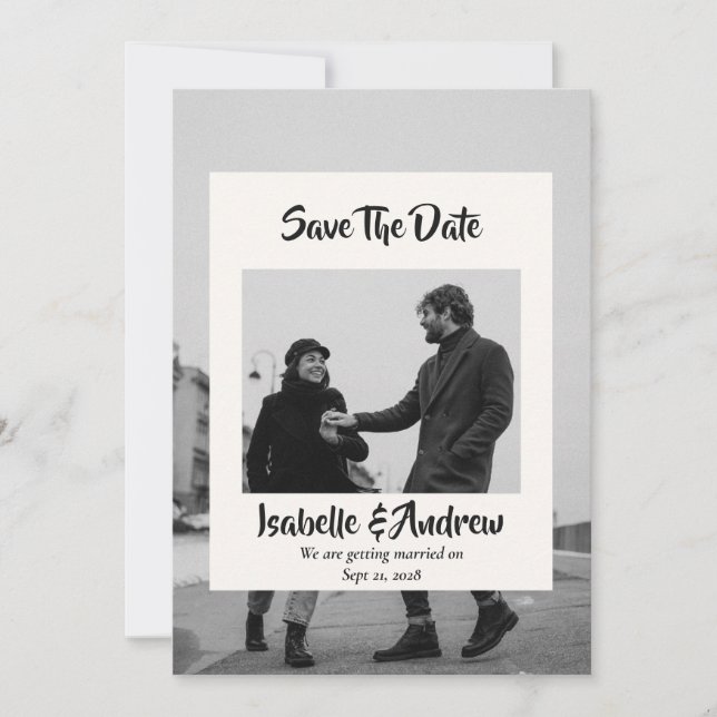 Modern Minimalist Save the Date Magnet (Front)
