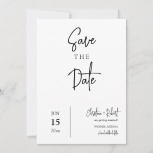 Modern Minimalist Save the Date Photo Boho Wedding Invitation
