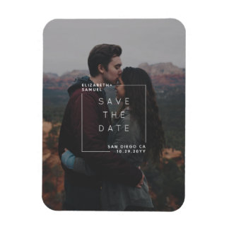 Modern Minimalist Save the Date Photo Card Magnet