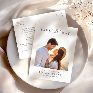 Modern Minimalist Save The Date Postcard