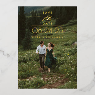 Modern Minimalist Save the Date Vertical Photo