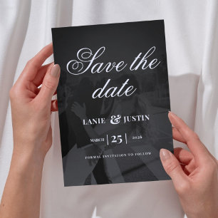 Modern Minimalist Save the Date Wedding Photo Invitation