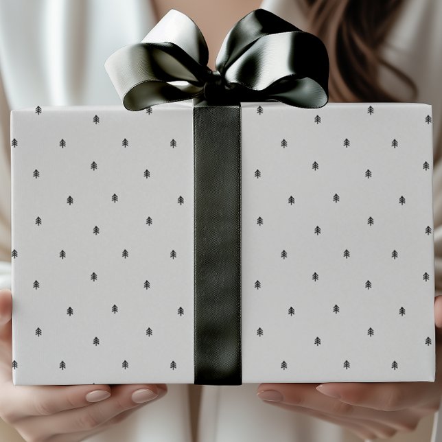 Modern Minimalist Scandinavian Christmas Trees Wrapping Paper (Creator Uploaded)