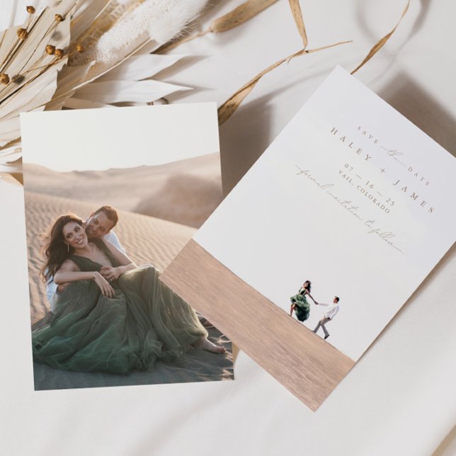 Modern Minimalist Script 2 Photo Save The Date (Creator Uploaded)