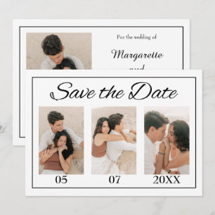 Modern Minimalist Script 4 Photo Save The Date