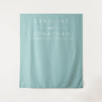 Modern Minimalist Script Aqua Custom Wedding