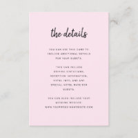 Modern Minimalist Script Blush | Wedding Details