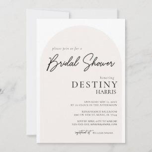 Modern Minimalist Script Bridal Shower Invitation