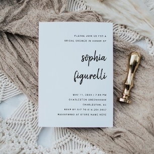 Modern Minimalist Script   Bridal Shower Invitation