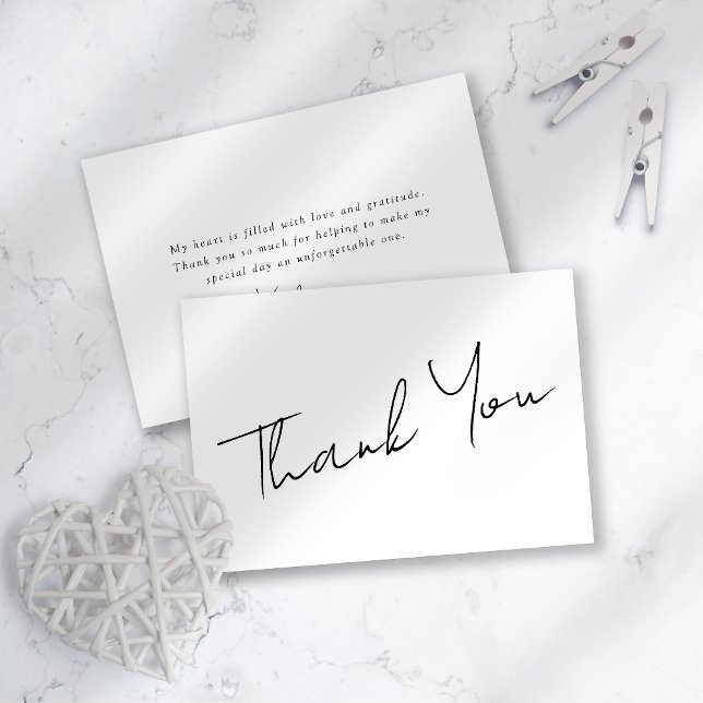 Modern Minimalist Script Bridal Shower Thank You Card (Creator Uploaded)