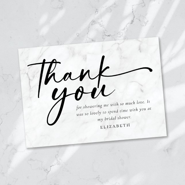 Modern Minimalist Script Bridal Shower Thank You Card (Creator Uploaded)
