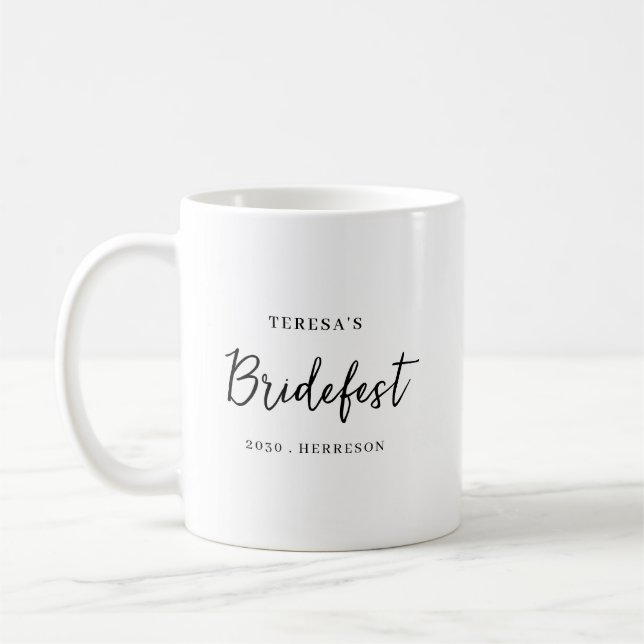 Modern Minimalist Script Bridesmaid Design Coffee Mug (Left)