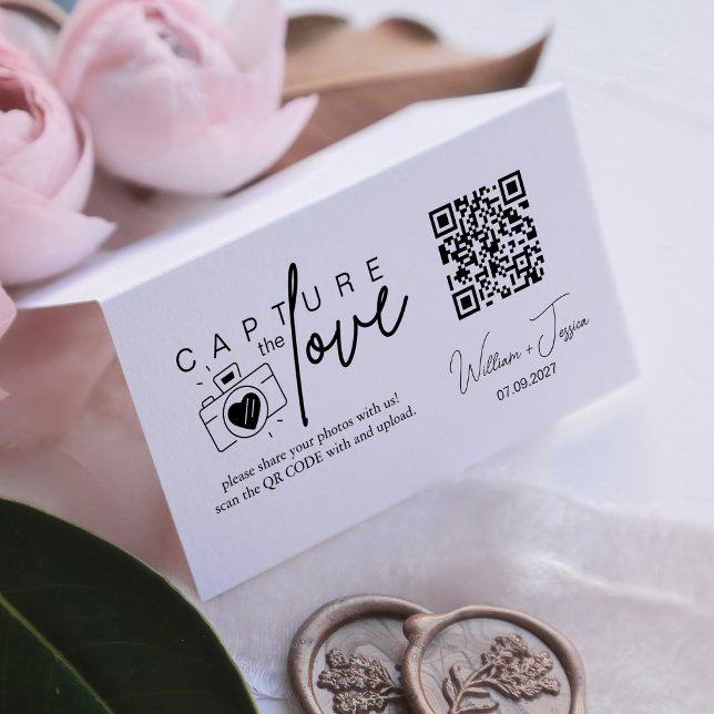 Modern Minimalist Script Capture The Love QR code  (Creator Uploaded)