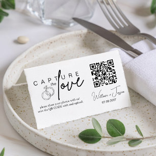 Modern Minimalist Script Capture The Love QR code 
