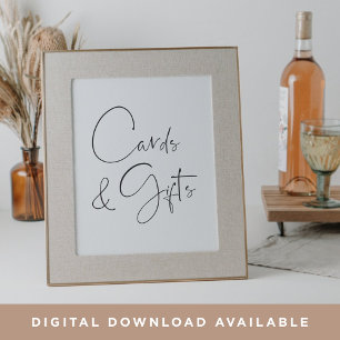 Modern Minimalist Script Cards & Gifts Sign