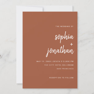 Modern Minimalist Script Colourful Purple Weddin Invitation