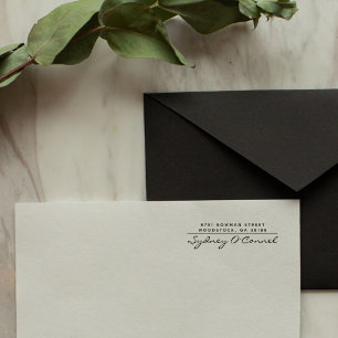 Modern Minimalist Script Custom Return Address Self-inking Stamp