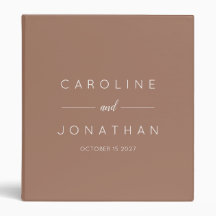 Modern Minimalist Script Custom Wedding Warm Mocha
