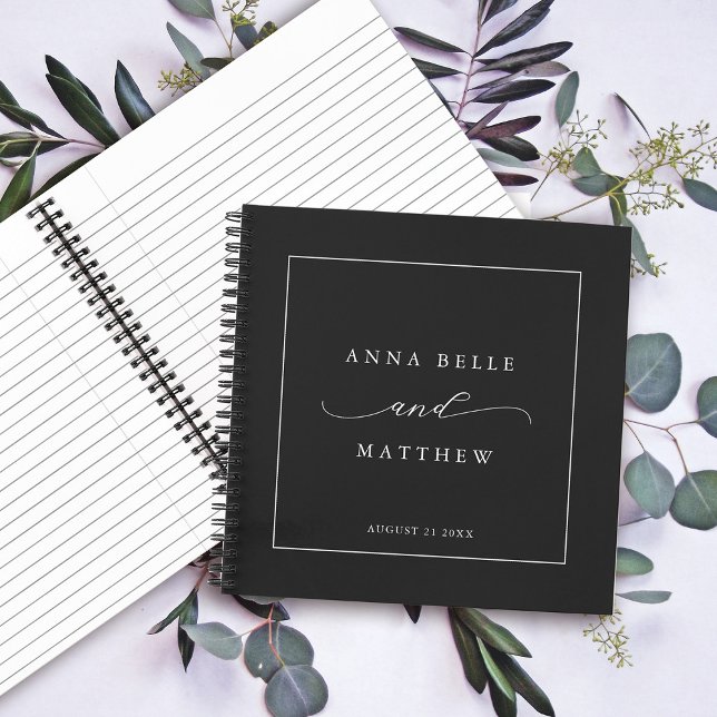 Modern Minimalist Script Elegant Wedding Guest Notebook (Creator Uploaded)