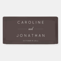 Modern Minimalist Script Fall Brown Custom Wedding