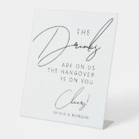 Modern Minimalist Script Funny Wedding Drinks
