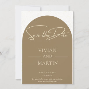 Modern Minimalist Script Golden Dust Save The Date Invitation