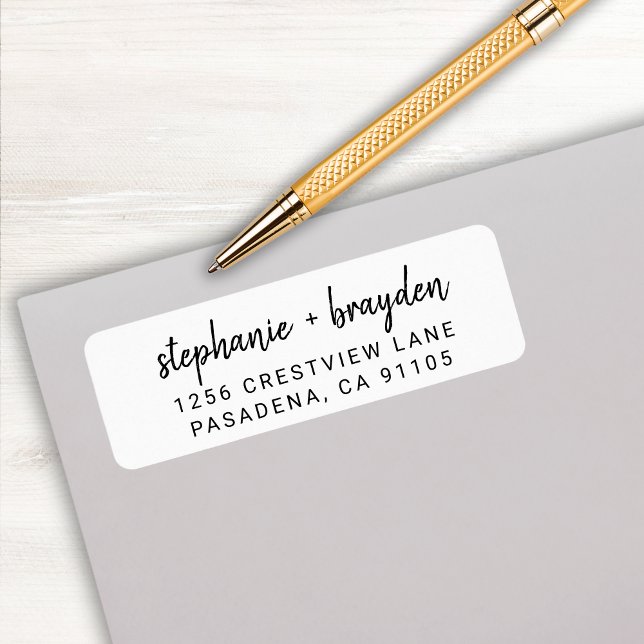 Modern Minimalist Script Graduation Return Address Label (Creator Uploaded)
