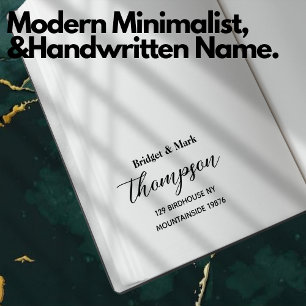 Modern Minimalist Script Handwritten Name Address Self-inking Stamp