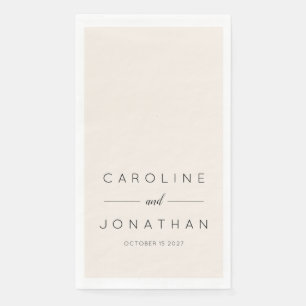 Modern Minimalist Script Ivory Custom Wedding Napkin