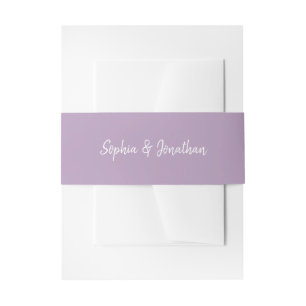 Modern Minimalist Script   Lavender Wedding Invitation Belly Band