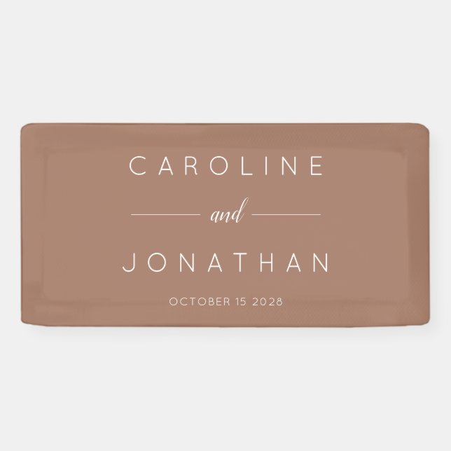 Modern Minimalist Script MochaCustom Wedding Banner (Horizontal)