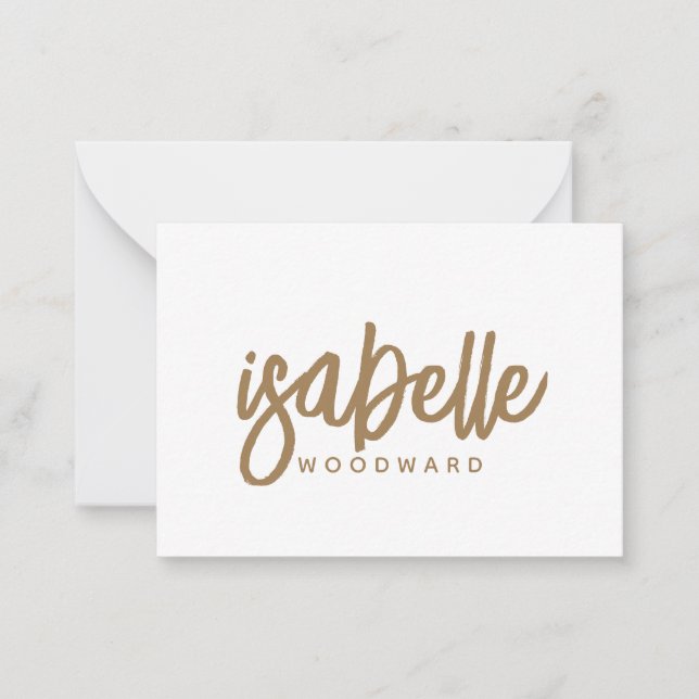 Modern Minimalist Script Monogram Gold Black Card (Front)