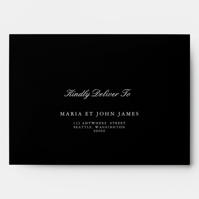 Modern Minimalist Script Monogram Wedding Envelope (Front)