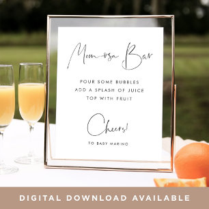 Modern Minimalist Script Mum-osa Bar Sign