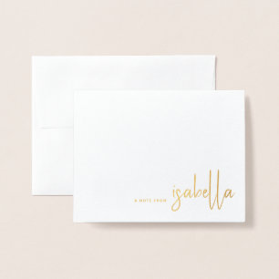 Modern Minimalist Script Name Foil Card