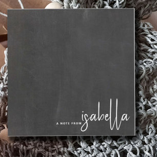 Modern Minimalist Script Name Note From Chalkboard Card