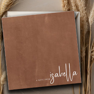 Modern Minimalist Script Name Note From Cocoa Card