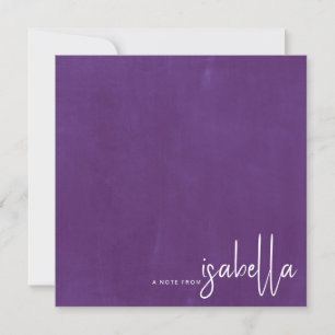 Modern Minimalist Script Name Note From Violet Card