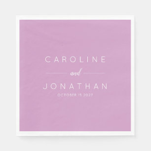Modern Minimalist Script Orchid Custom Wedding Napkin