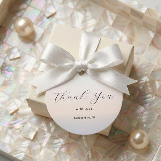 Modern Minimalist Script Pearl 30th Birthday Favour Tags
