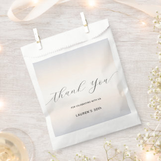 Modern Minimalist Script Pearl Milestone Birthday Favour Bag