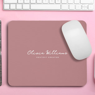 Modern Minimalist Script Personalised Boho Mouse Pad