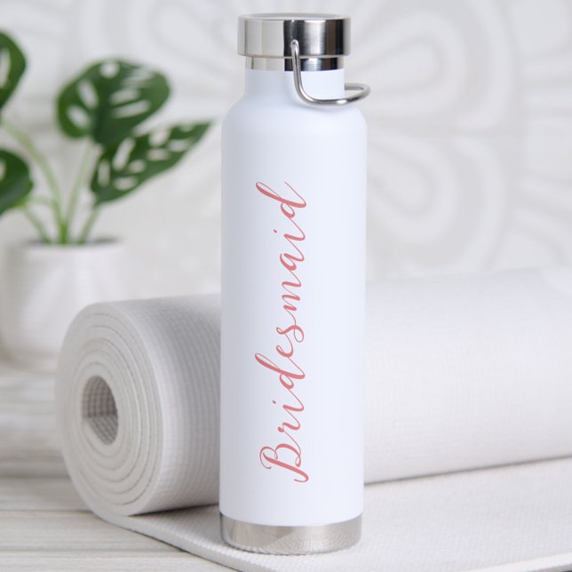 Modern Minimalist Script Personalised Bridesmaid Water Bottle (Bridesmaid Water Bottle - Perfect for a Bachelorette or Bridesmaid Proposal)