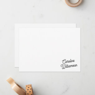 Modern Minimalist Script Personalised Stationery Card
